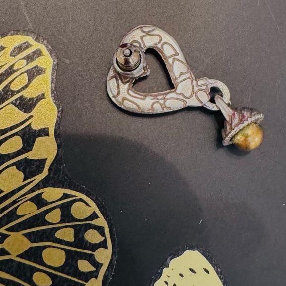 Brighton Callie Heart Silver and Gold Dangle Earrings - Picture 3 of 5